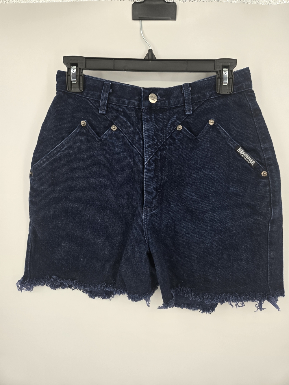 Roughrider Circle T Navy Vintage Denim Shorts with Frayed Hem 9/10 (7048)